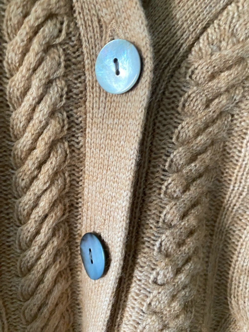 Scotch & Soda Tan Cable-Knit V-Neck Cardigan - Picture 4 of 5